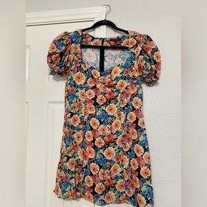 Black Floral Mini Dress